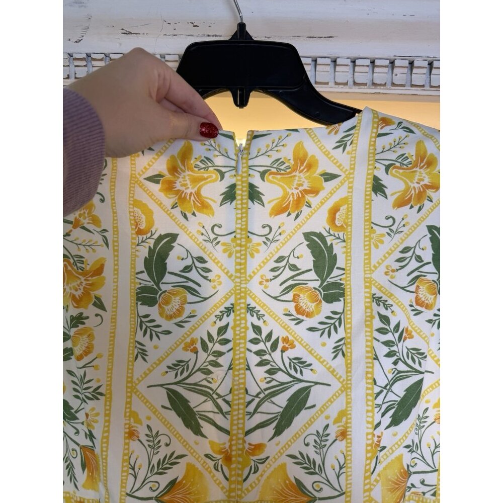 Antonio Melani X Style By Simkins Size 10 Hannah Green Yellow Floral Maxi Dress - Picture 9 of 16